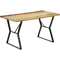 Industriële Eettafels-vidaXL - Eettafel - Multikleur - Hout - 140 x 80 x 76 cm