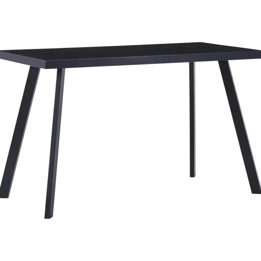 vidaXL - Eettafel - Zwart - Glas - 120 x 60 x 75 cm