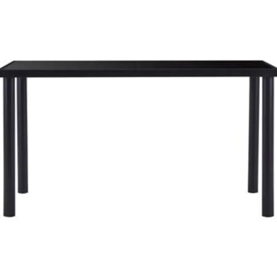 vidaXL - Eettafel - Zwart - Glas - 140 x 70 x 75 cm