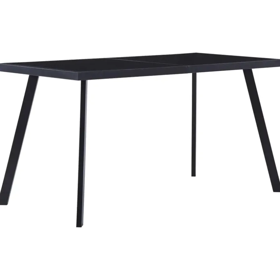 vidaXL - Eettafel - Zwart - Glas - 140 x 70 x 75 cm