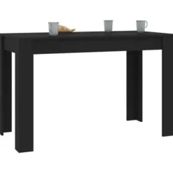 Rechthoekige Eettafels|Houten Eettafels-vidaXL - Eettafel - Zwart - Bewerkt hout