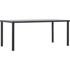 Rechthoekige Eettafels-vidaXL - Eettafel - Zwart - MDF - 180 x 90 x 75 cm