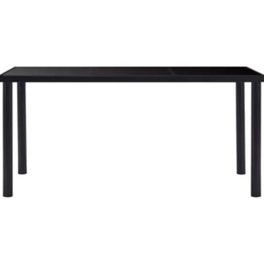 Rechthoekige Eettafels-vidaXL - Eettafel - Zwart - Glas - 160 x 80 x 75 cm