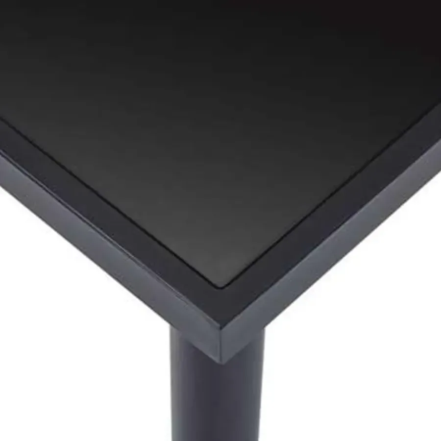 Rechthoekige Eettafels-vidaXL - Eettafel - Zwart - Glas - 160 x 80 x 75 cm
