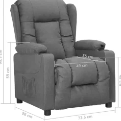 Fauteuils-vidaXL - Fauteuil - Grijs - Stof