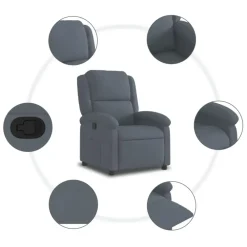 Fauteuils-vidaXL - Fauteuil - Grijs - Fluweel