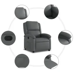 vidaXL - Fauteuil - Grijs - Kunstleer