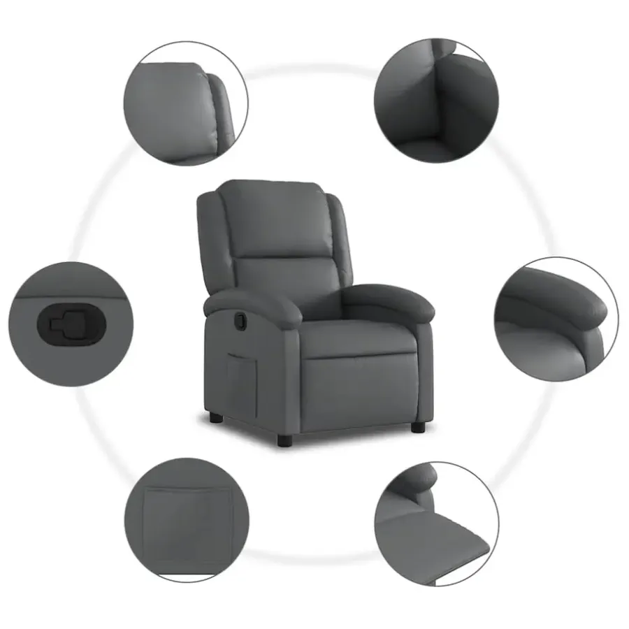 vidaXL - Fauteuil - Grijs - Kunstleer