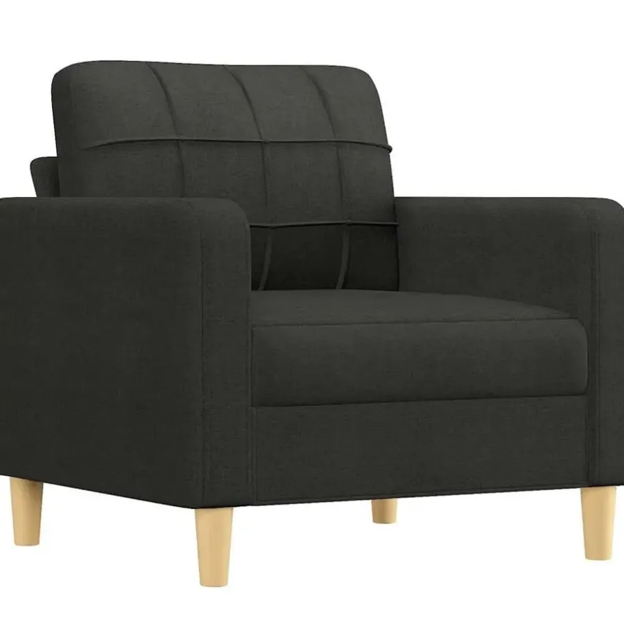 Fauteuils-vidaXL - Fauteuil - Zwart - Stof - 60 cm