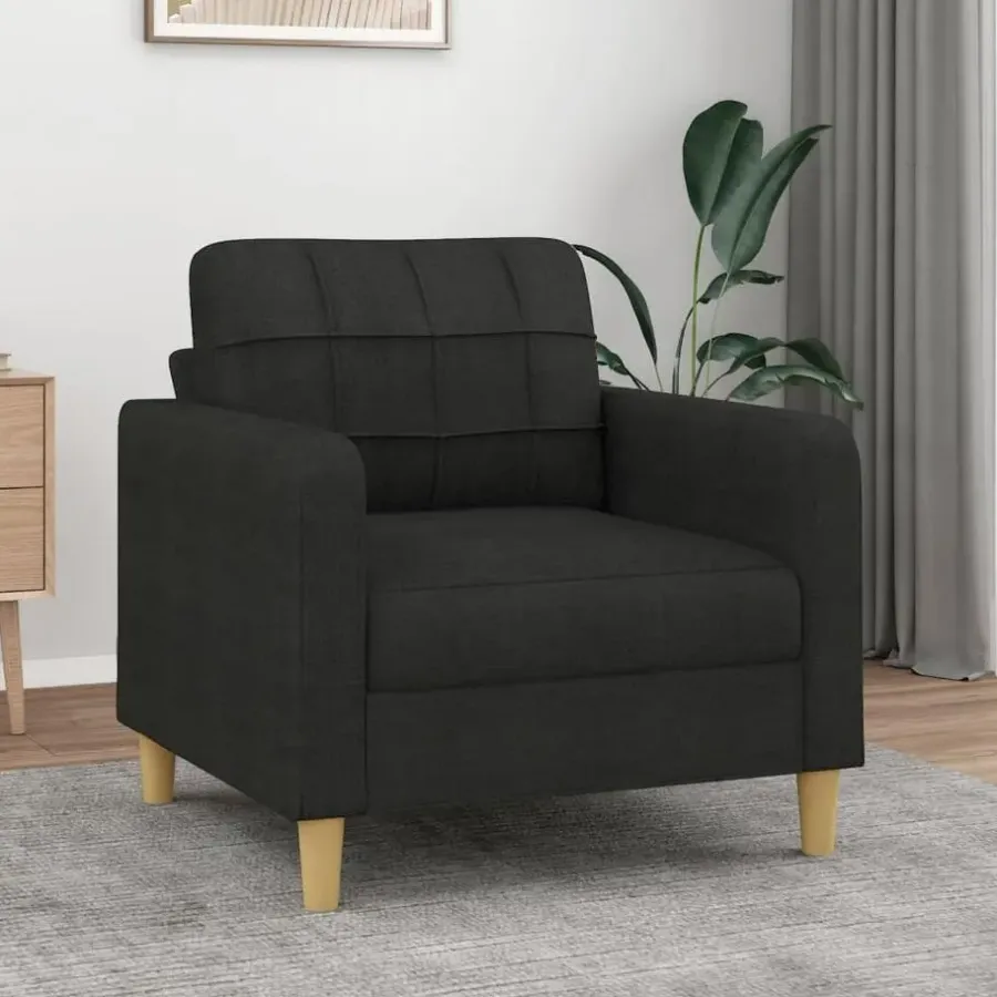 Fauteuils-vidaXL - Fauteuil - Zwart - Stof - 60 cm