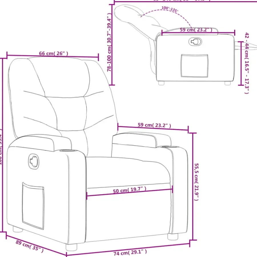 Fauteuils-vidaXL - Fauteuil - Zwart - Kunstleer