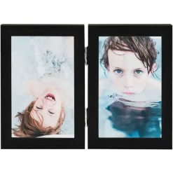 Fotolijsten-vidaXL - Fotolijst - Zwart - MDF - 2 x (21 x 29.7 cm)