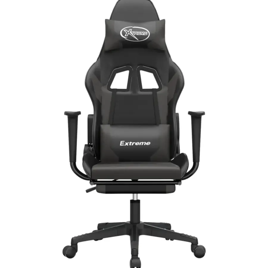 vidaXL - Gamingstoel - Grijs - Kunstleer
