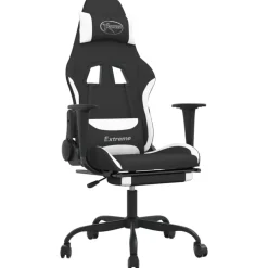 Gamestoelen-vidaXL - Gamingstoel - Wit - Stof