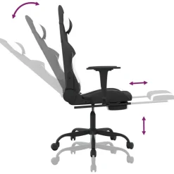 Gamestoelen-vidaXL - Gamingstoel - Wit - Stof