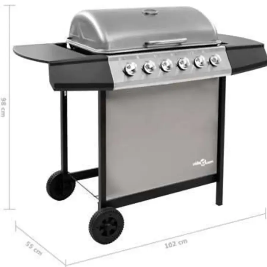 Barbecues En Accessoires-vidaXL - Gasbarbecue-grill - Zilver - Staal