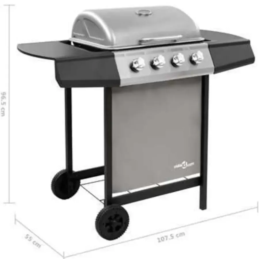 Barbecues En Accessoires-vidaXL - Gasbarbecue-grill - Zilver - Staal