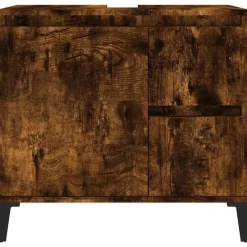 vidaXL - Gerookt eiken Wastafelonderkast - 1 deur 2 lades - Hout - 65x33x60 cm