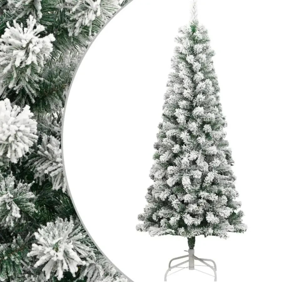 vidaXL - Gescharnierde Kunstkerstboom - Wit - 210 cm