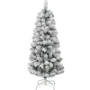 Kerstbomen-vidaXL - Gescharnierde Kunstkerstboom - Wit - 120 cm