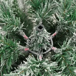 Kerstbomen-vidaXL - Gescharnierde Kunstkerstboom - Wit - 120 cm