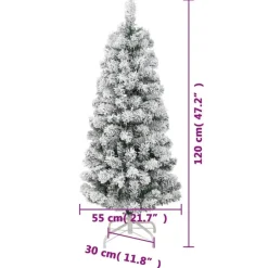 Kerstbomen-vidaXL - Gescharnierde Kunstkerstboom - Wit - 120 cm