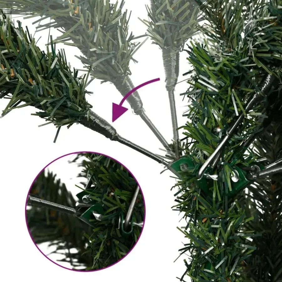 Kerstbomen-vidaXL - Gescharnierde Kunstkerstboom - Groen - 180 cm