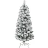 Kerstbomen-vidaXL - Gescharnierde Kunstkerstboom - Wit - 150 cm