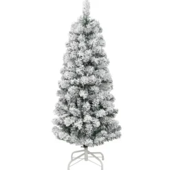 Kerstbomen-vidaXL - Gescharnierde Kunstkerstboom - Wit - 150 cm