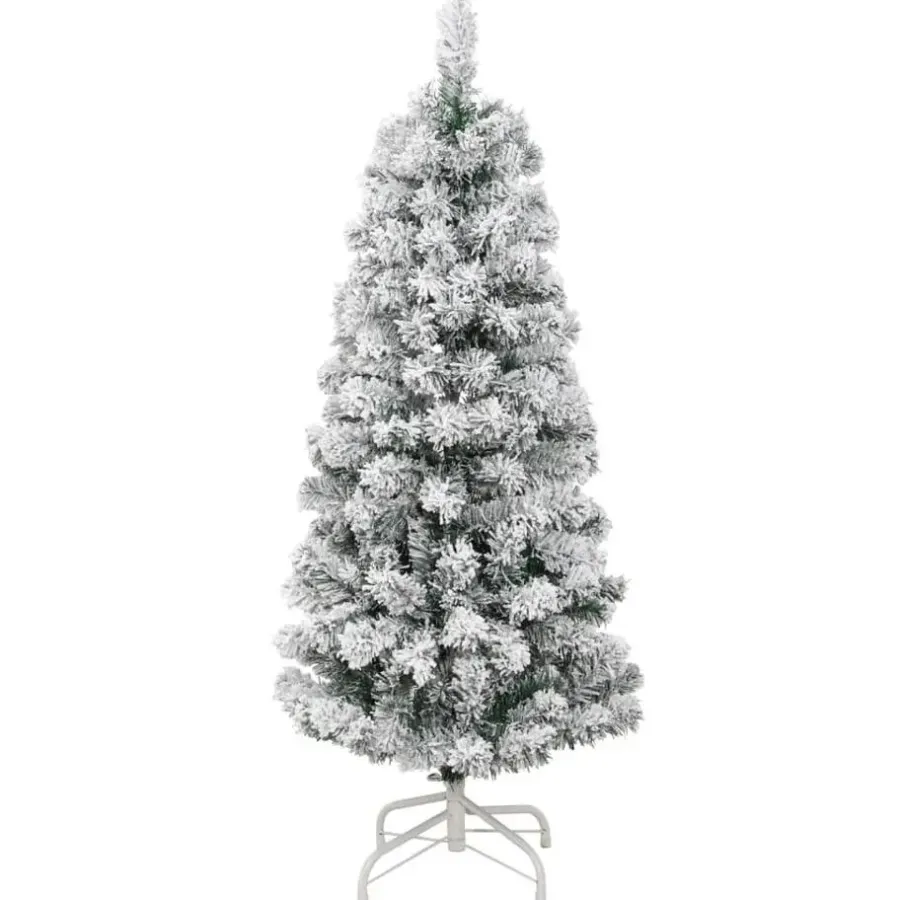 Kerstbomen-vidaXL - Gescharnierde Kunstkerstboom - Wit - 150 cm