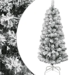 Kerstbomen-vidaXL - Gescharnierde Kunstkerstboom - Wit - 150 cm
