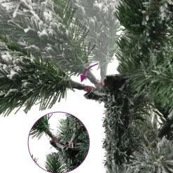 Kerstbomen-vidaXL - Gescharnierde Kunstkerstboom - Wit - 150 cm