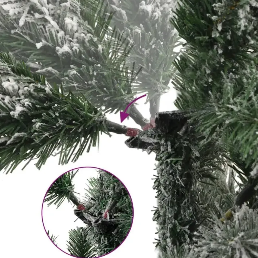Kerstbomen-vidaXL - Gescharnierde Kunstkerstboom - Wit - 150 cm
