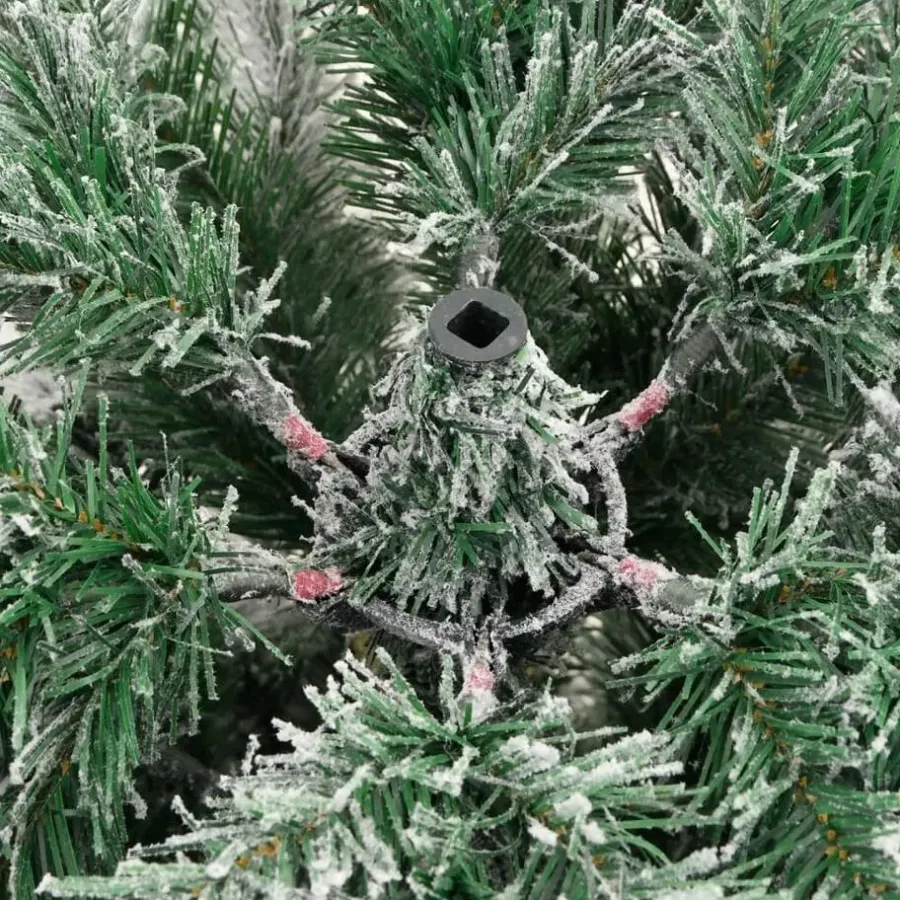 Kerstbomen-vidaXL - Gescharnierde Kunstkerstboom - Wit - 150 cm