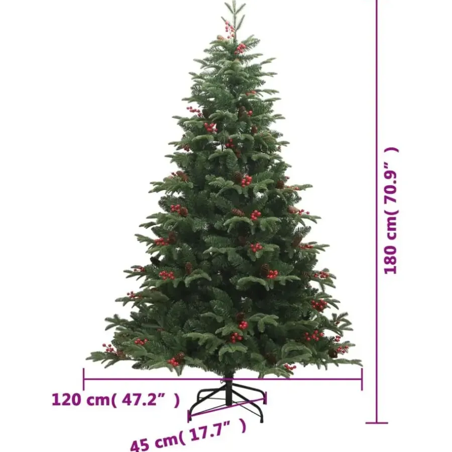 vidaXL - Gescharnierde Kunstkerstboom - Groen - 180 cm