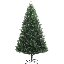 Kerstbomen-vidaXL - Gescharnierde Kunstkerstboom - Groen - 180 cm