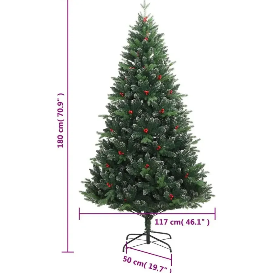 Kerstbomen-vidaXL - Gescharnierde Kunstkerstboom - Groen - 180 cm