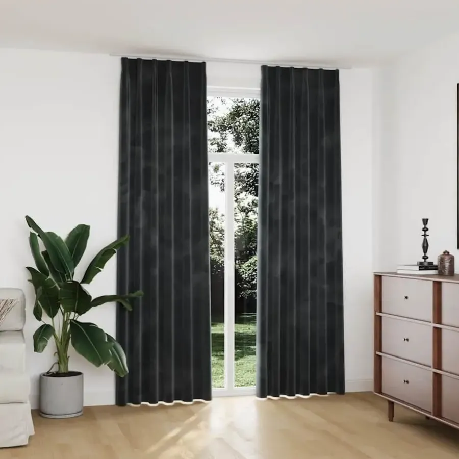 vidaXL - Gordijn - Antraciet - Fluweel - 140 x 245 cm - 2 stuks