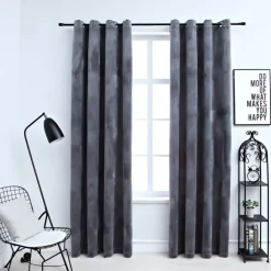 Kant &Amp; Klaar Gordijnen-vidaXL - Gordijn - Antraciet - Fluweel - 140 x 225 cm - 2 stuks