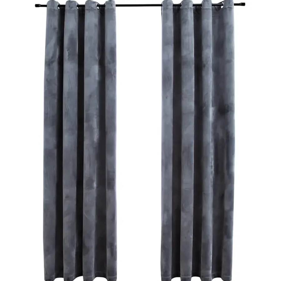 vidaXL - Gordijn - Antraciet - Fluweel - 140 x 175 cm - 2 stuks