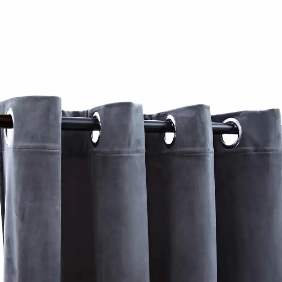 vidaXL - Gordijn - Antraciet - Fluweel - 140 x 175 cm - 2 stuks
