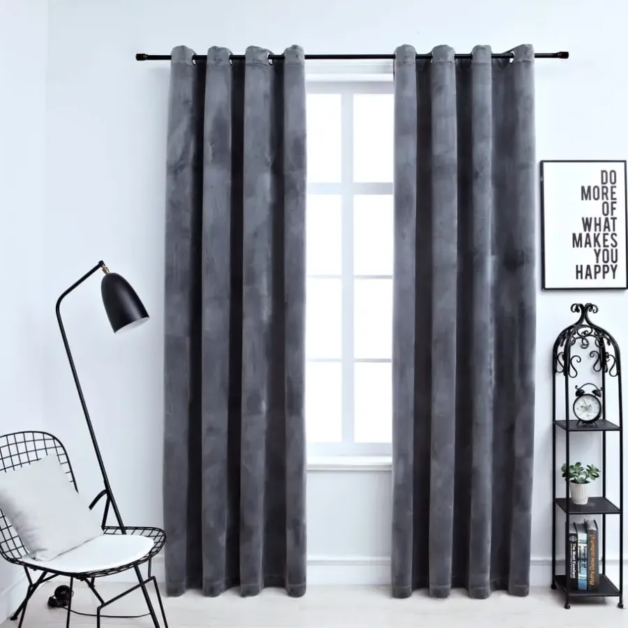 vidaXL - Gordijn - Antraciet - Fluweel - 140 x 245 cm - 2 stuks