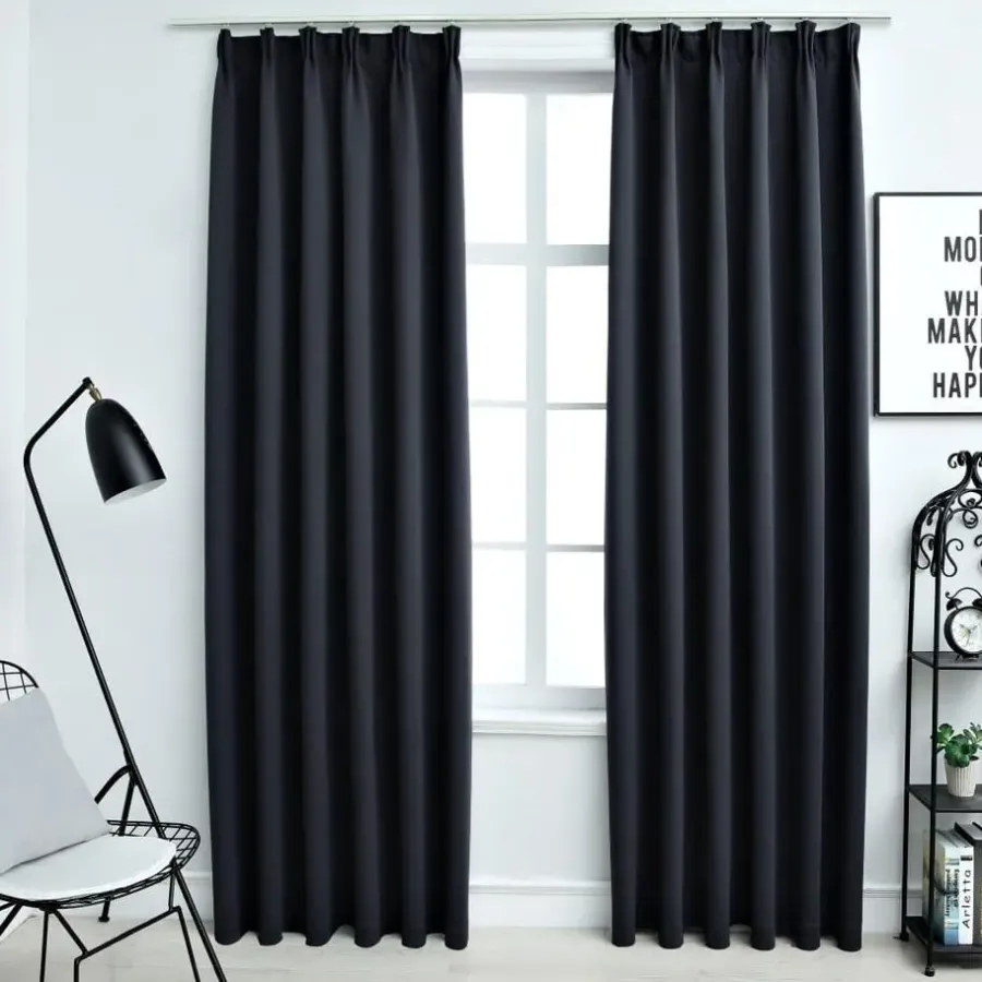 Kant &Amp; Klaar Gordijnen-vidaXL - Gordijn - Antraciet - Stof - 140 x 175 cm