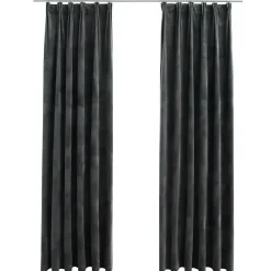vidaXL - Gordijn - Antraciet - Fluweel - 140 x 175 cm - 2 stuks