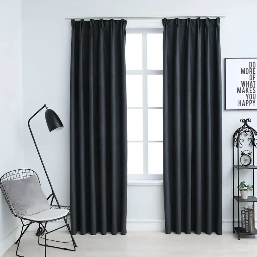 vidaXL - Gordijn - Antraciet - Stof - 140 x 225 cm - 2 stuks
