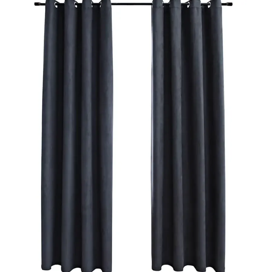 Kant &Amp; Klaar Gordijnen-vidaXL - Gordijn - Antraciet - Stof - 140 x 245 cm