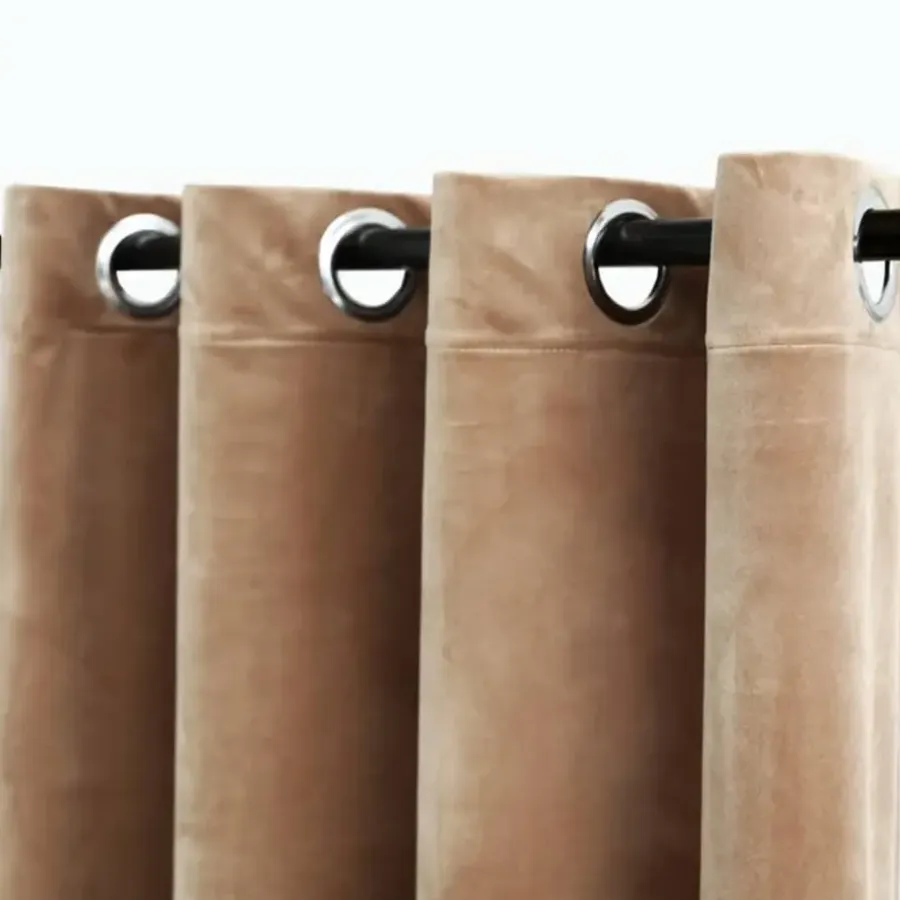 Kant &Amp; Klaar Gordijnen-vidaXL - Gordijn - Beige - Fluweel