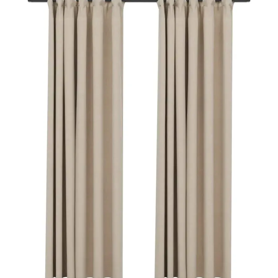 vidaXL - Gordijn - Beige - Stof - 140 x 245 cm - 2 stuks