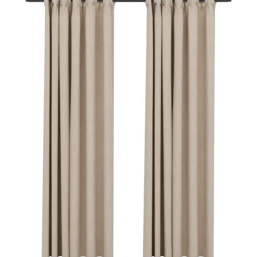 vidaXL - Gordijn - Beige - Stof - 140 x 225 cm - 2 stuks