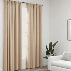 vidaXL - Gordijn - Beige - Stof - 140 x 225 cm - 2 stuks